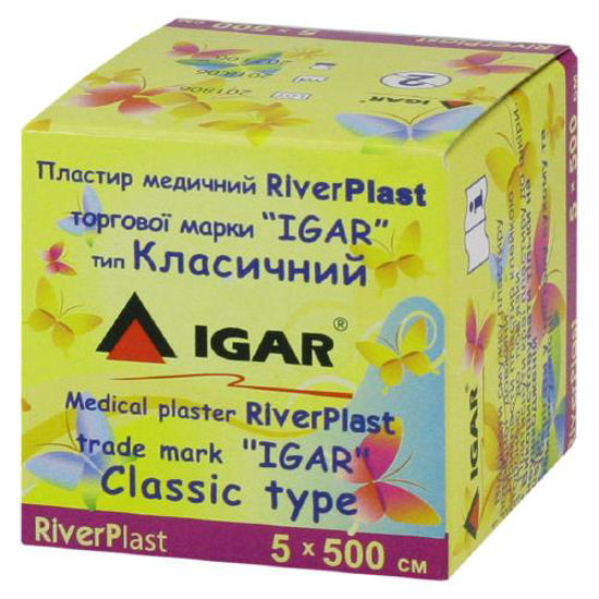 Пластир медичний Riverplast IGAR(Ігар) 5 см х 500 см Класичний